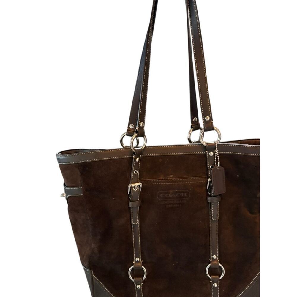 Vintage Coach Brown Suede Bridle Bit Purse - Gem